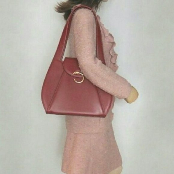 HOST PICK RARE Cartier Vintage PANTHERE line extra large shoulder bag style - Picture 6 of 17
